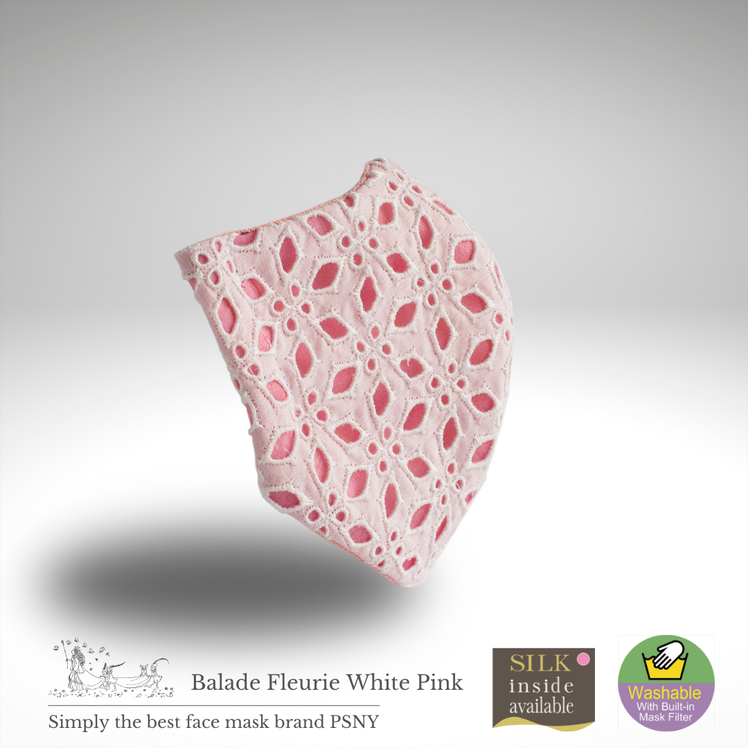 Ballad Fleury Lace White/Pink Filter Mask LB24