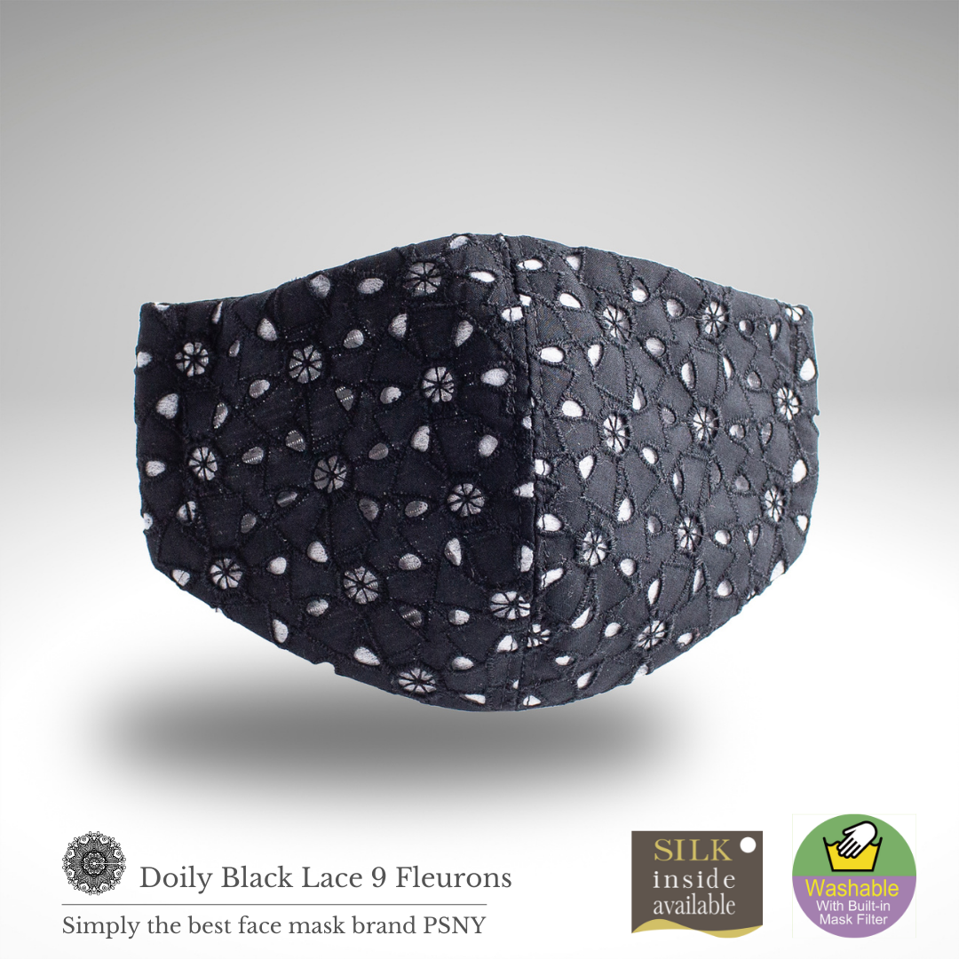 Doily Lace Black Fluron Mask with Filter LD09