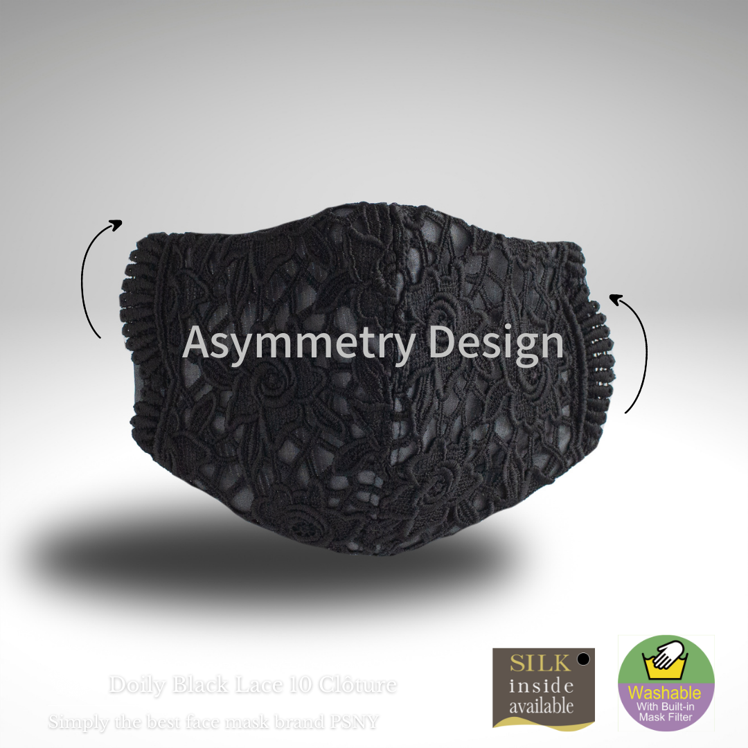 Doily Lace Black Couture Filtered Mask LD10