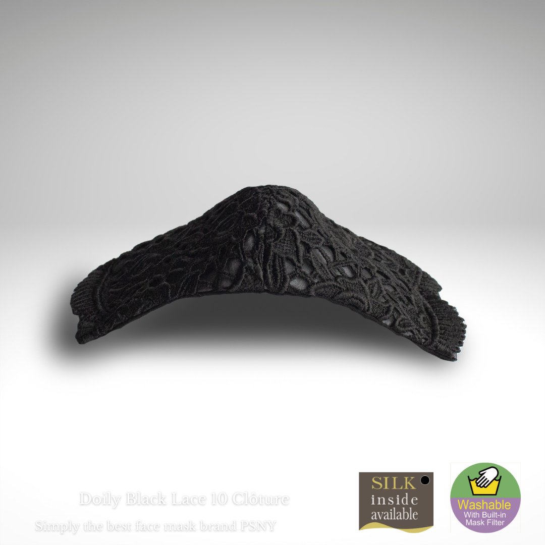 Doily Lace Black Couture Filtered Mask LD10