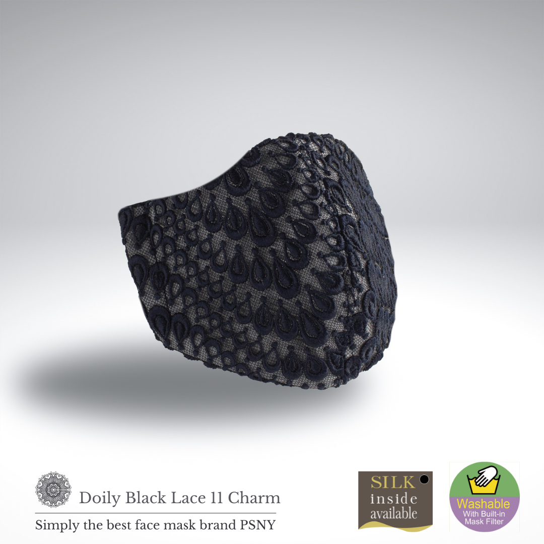 Doily Lace Black Charm Filtered Mask LD11