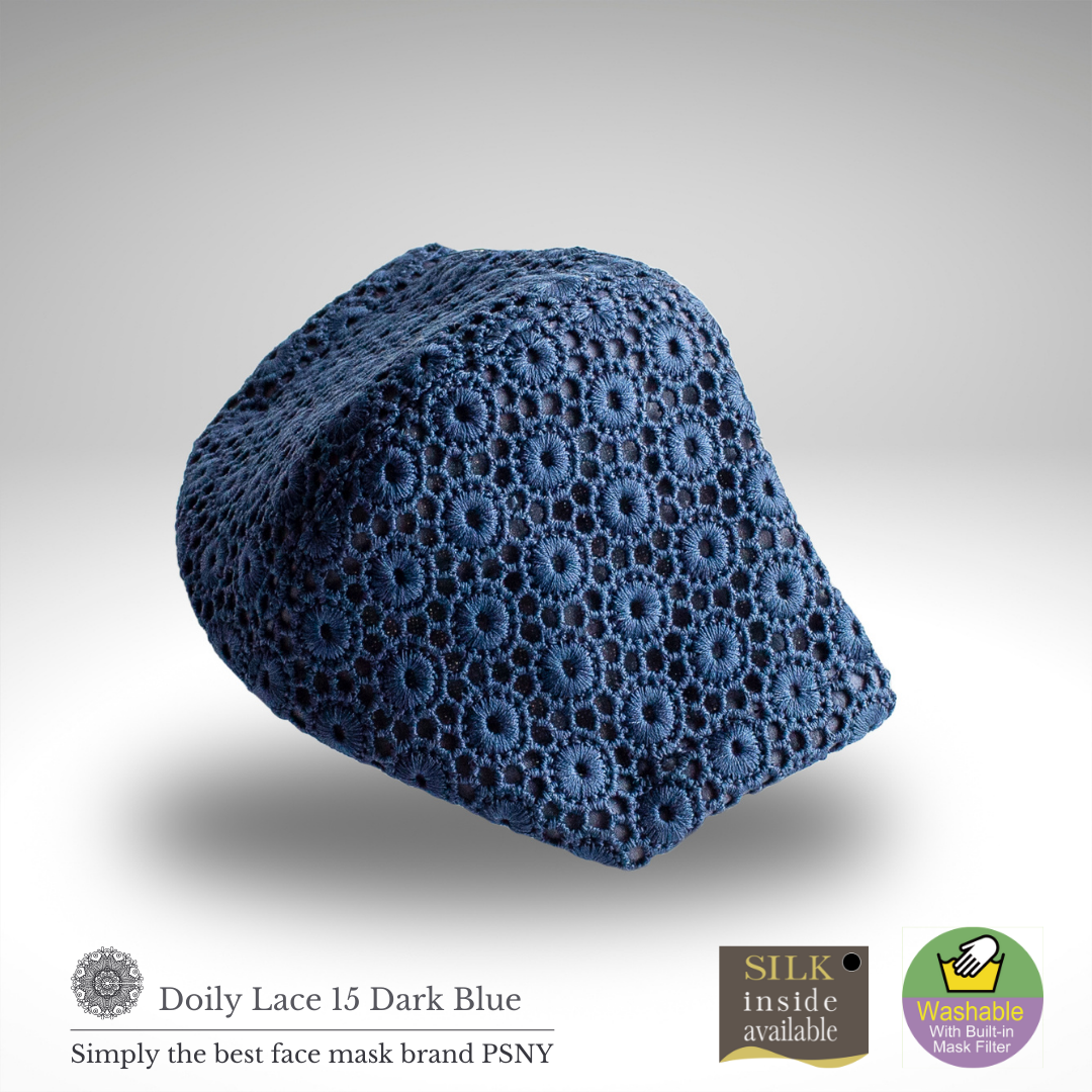 Doily Lace Dark Blue Filter Mask LD15