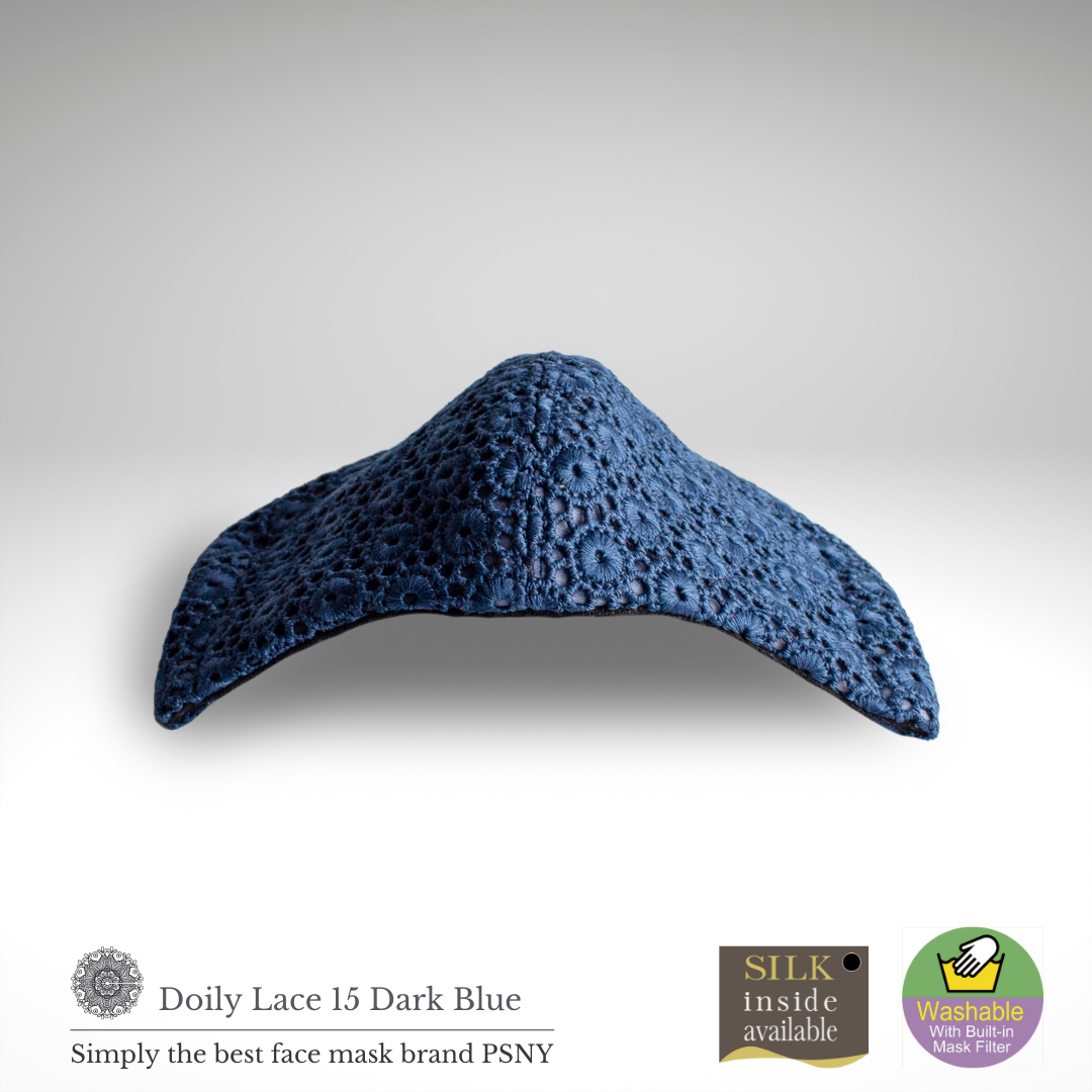 Doily Lace Dark Blue Filter Mask LD15