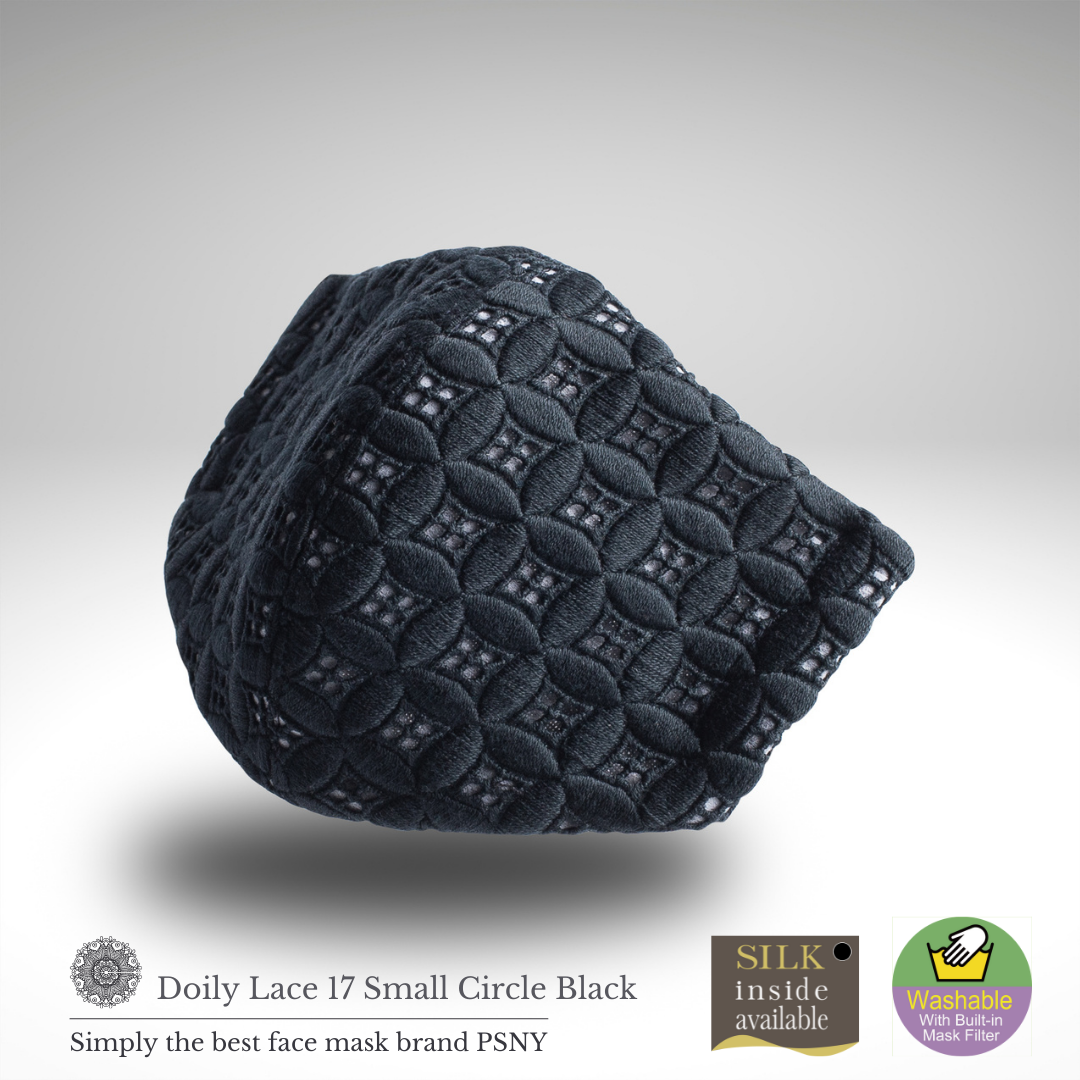 Doily Lace Circle Black Filter Mask LD17