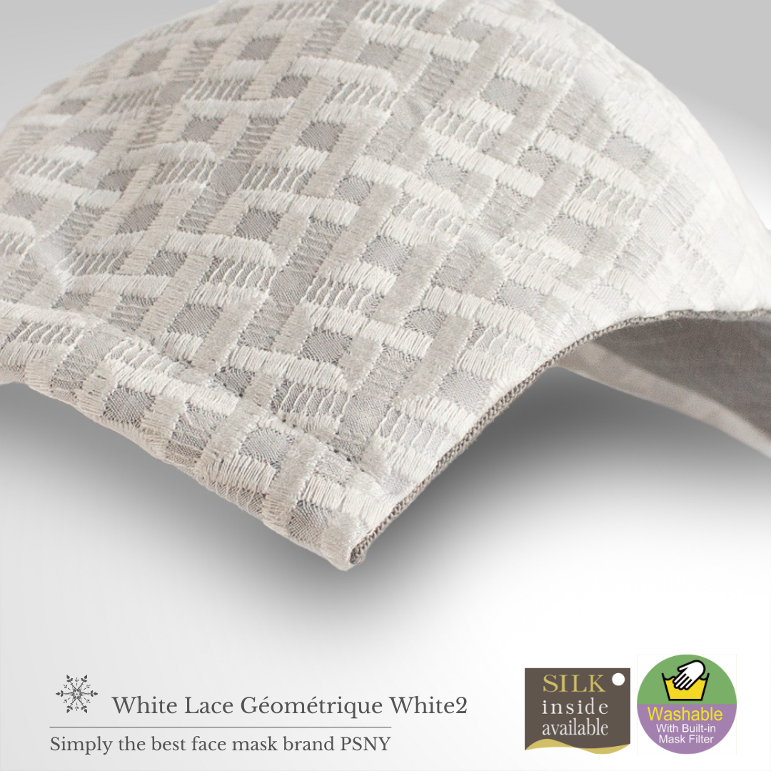 White Lace Geo2 Filtered Mask LW10