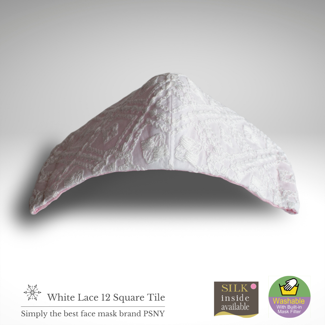 PSNY Square Tile Lace White Filter Mask LW12