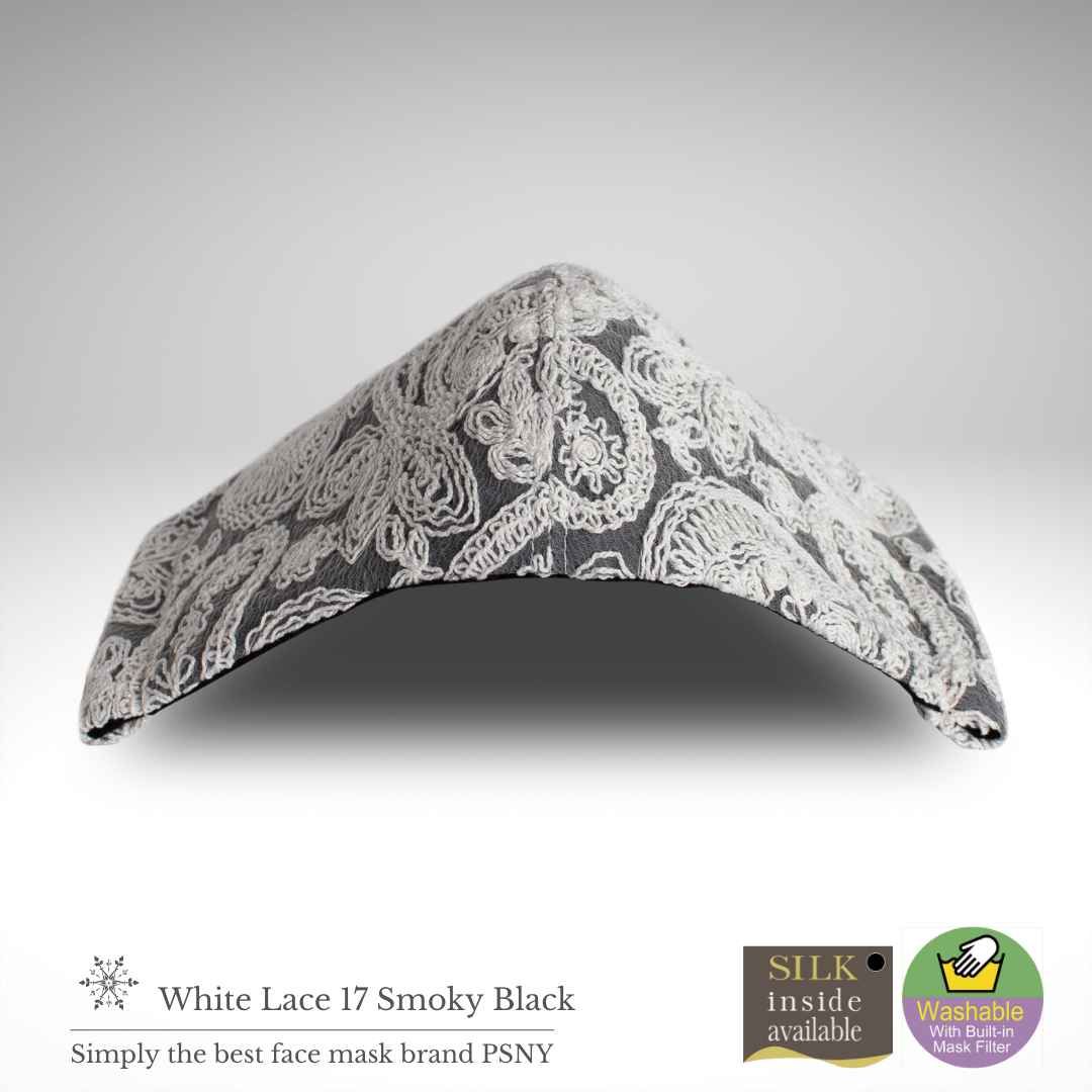 PSNY White Lace Smoky Black Filtered Mask LW17