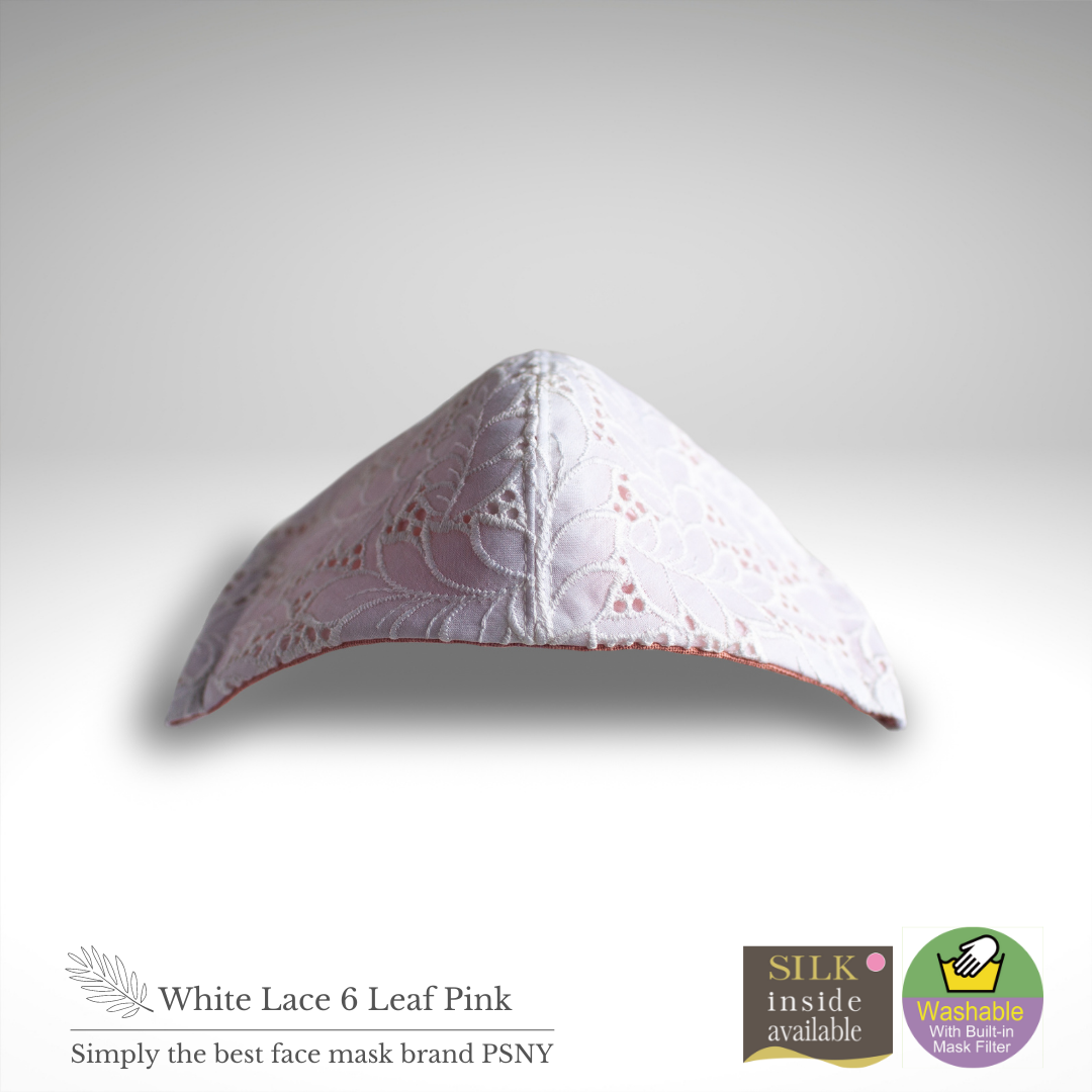 White Leaf Cotton Lace Pink Linen Pollen Non-Woven Filter Included Bridal Silk Luxury Mask Elegant Shrink Wedding Party Leaves Beautiful Beauty Mask LW6p