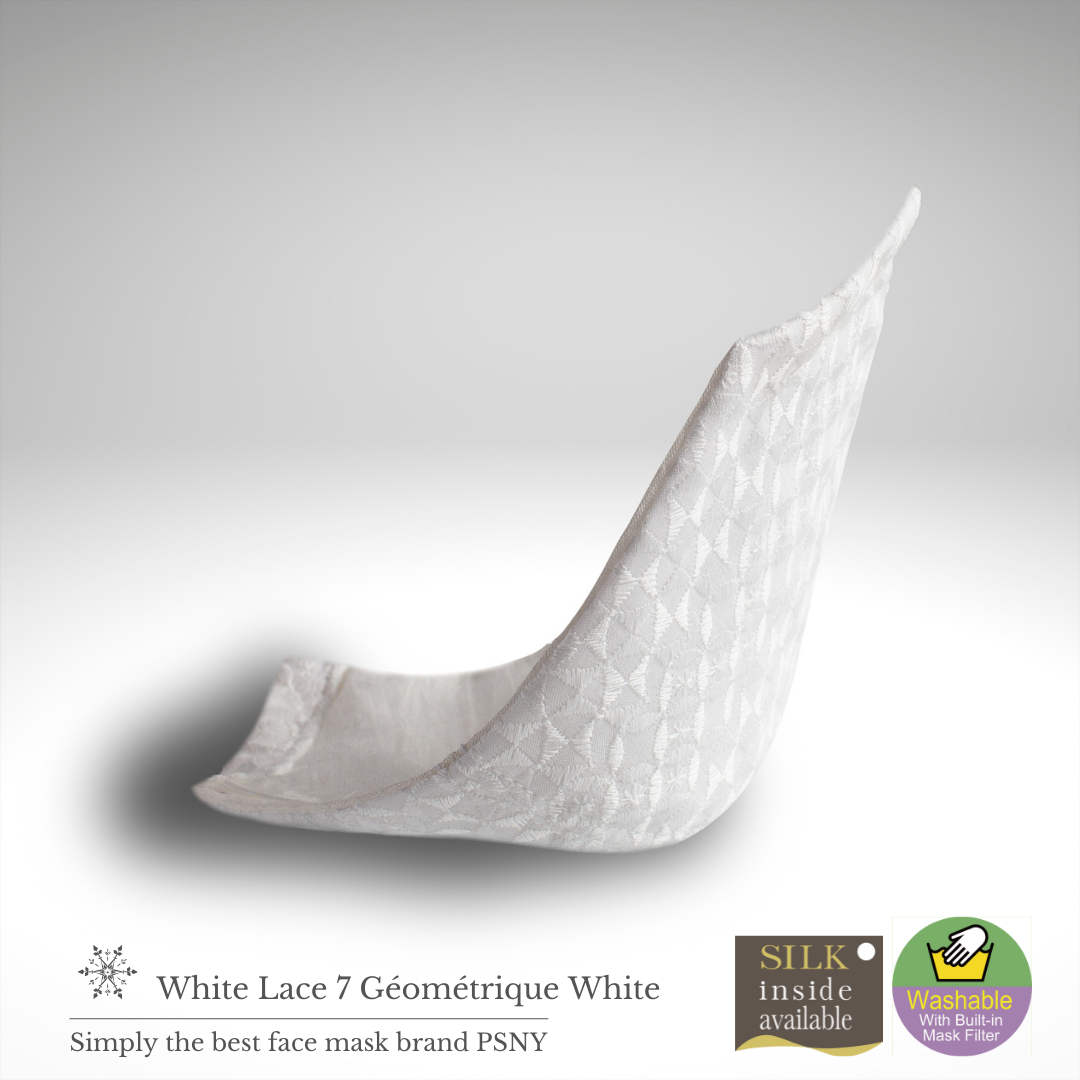 白色蕾絲幾何幾何圖案花粉無紡布過濾包括 3D 成人美麗絲綢絲綢面膜新娘奢華優雅面膜免費送貨 LW7w
