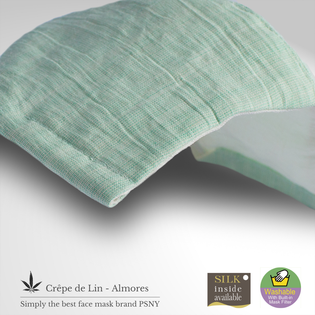 Crepe Almore's Mint Green Linen, Chijimi Omi Mask PC01