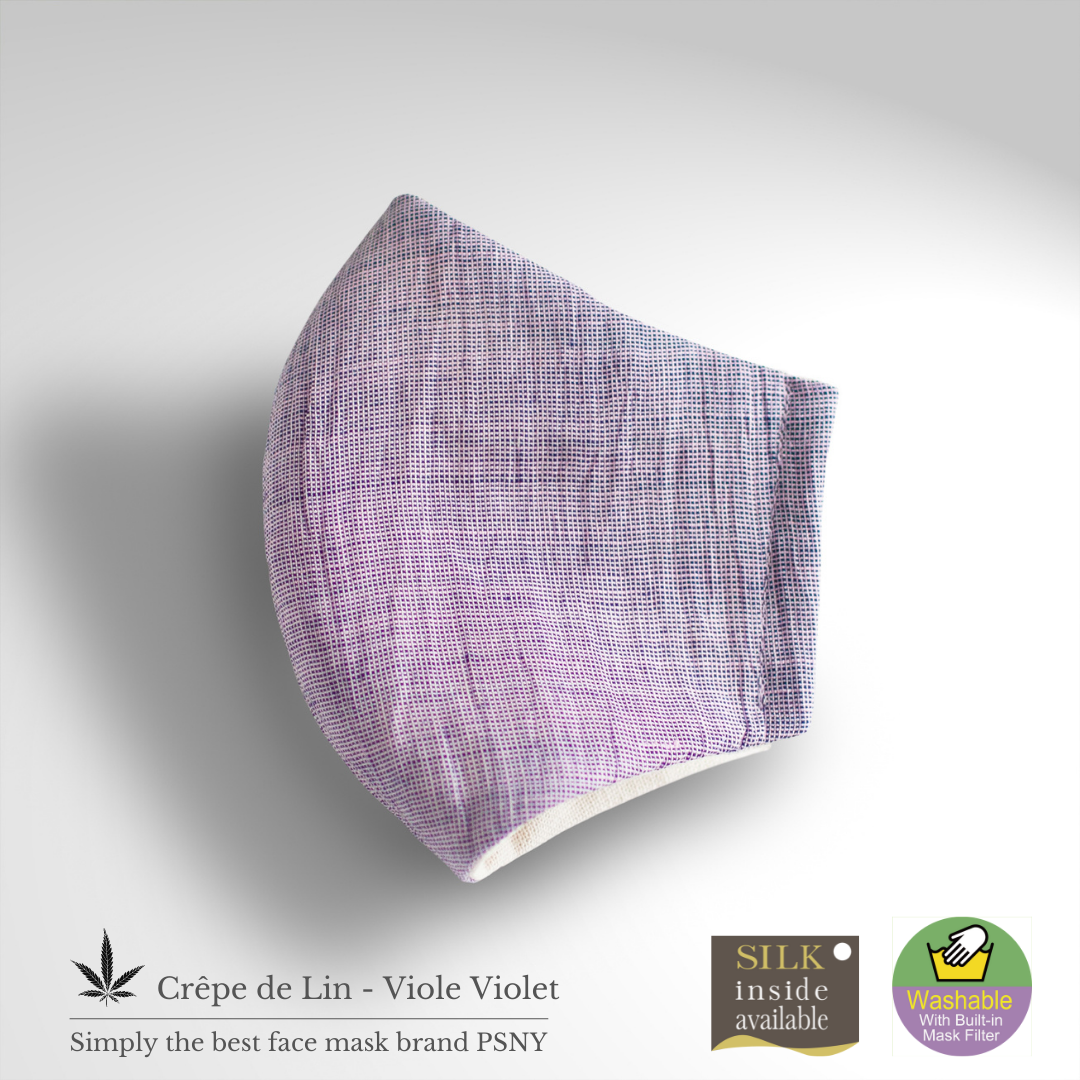 Crepe Viol Purple Linen Chijimi Omi Mask PC02