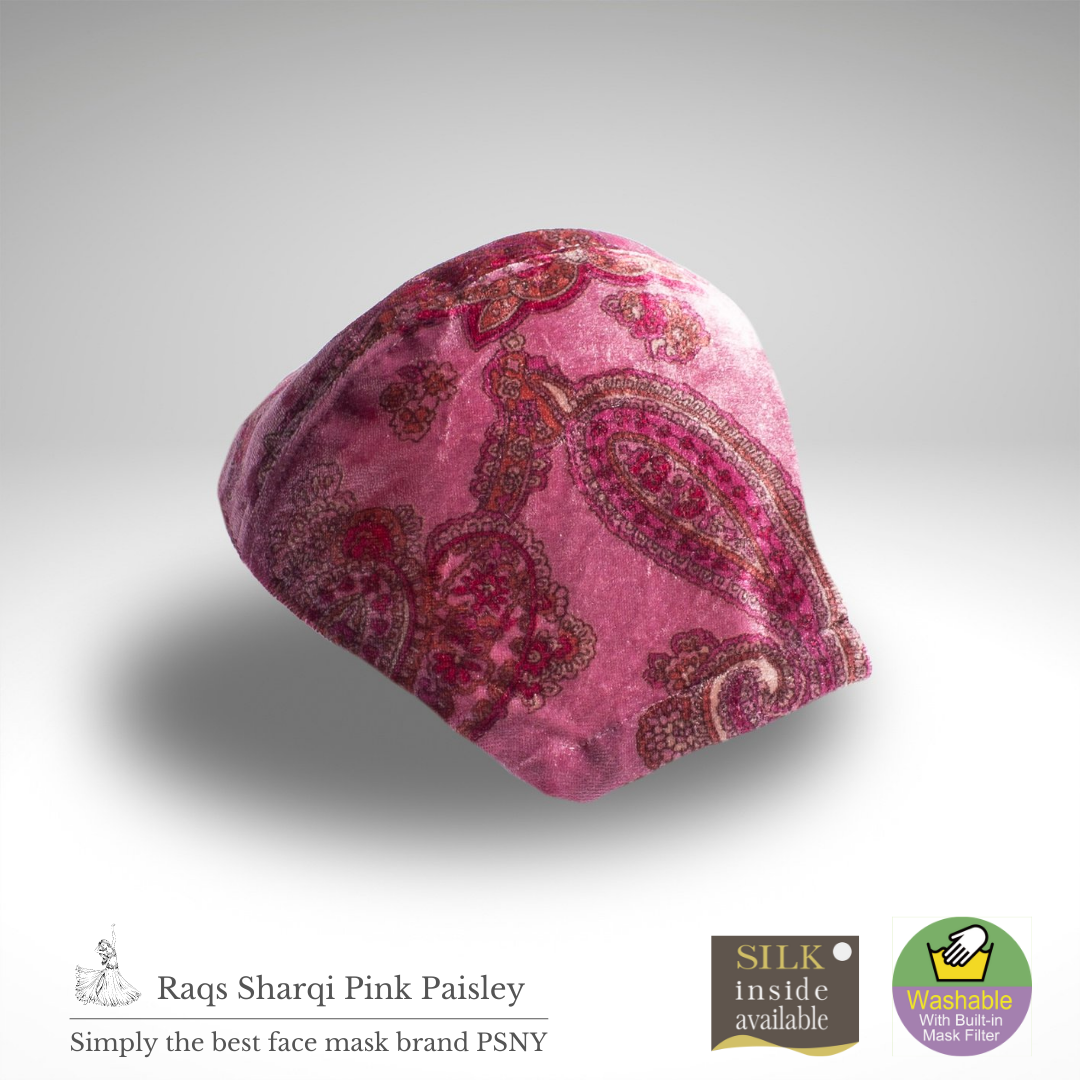 Lux Sharki Paisley Pink Filtered Knit Mask RS04
