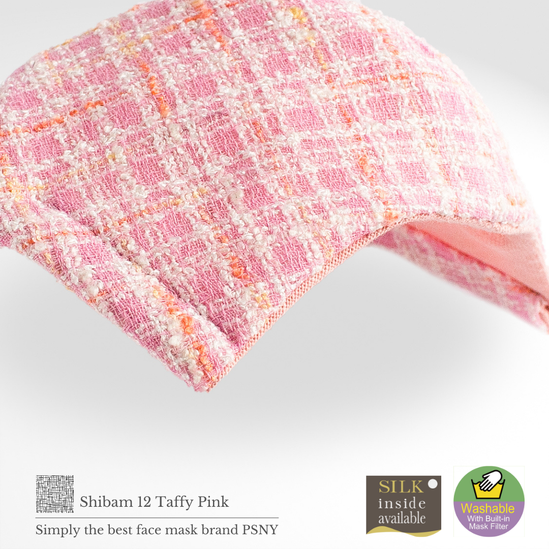 Tweed Shibam design - Taffy Pink Face Mask SB12