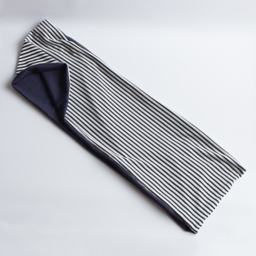 PSNY Sweat 雙色圍巾黑色條紋和深藍色 SD03
