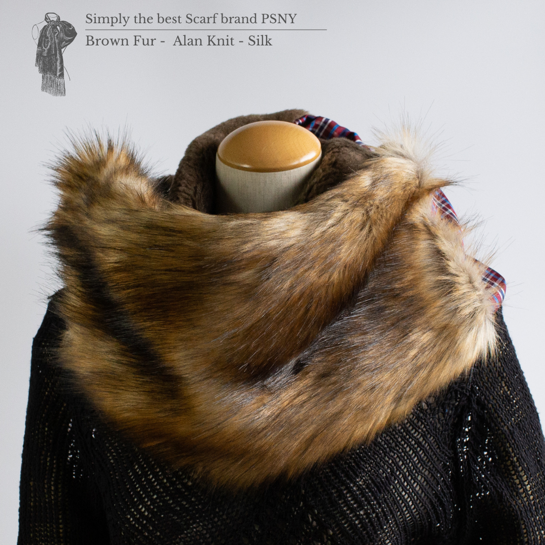 Brown eco-fur 4-color snood Adult coordination elegant neck warmer fake fur SD09