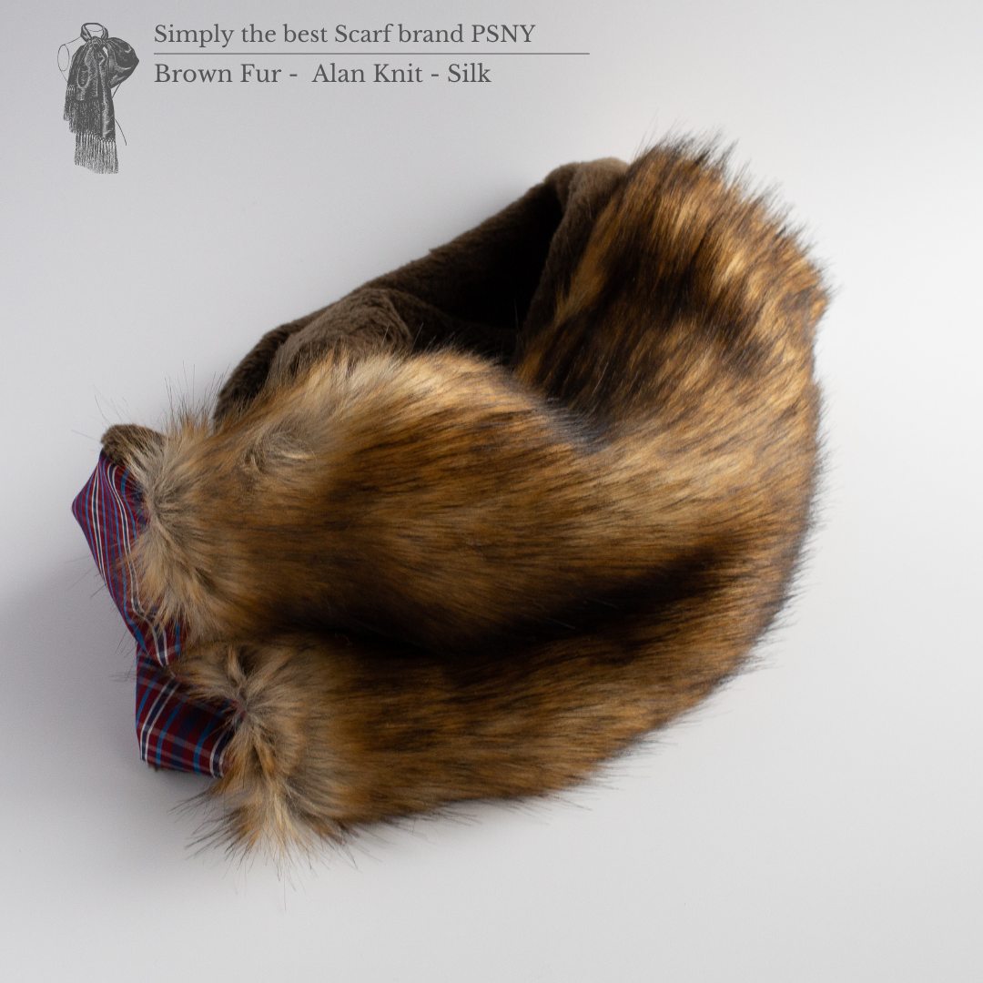Brown eco-fur 4-color snood Adult coordination elegant neck warmer fake fur SD09
