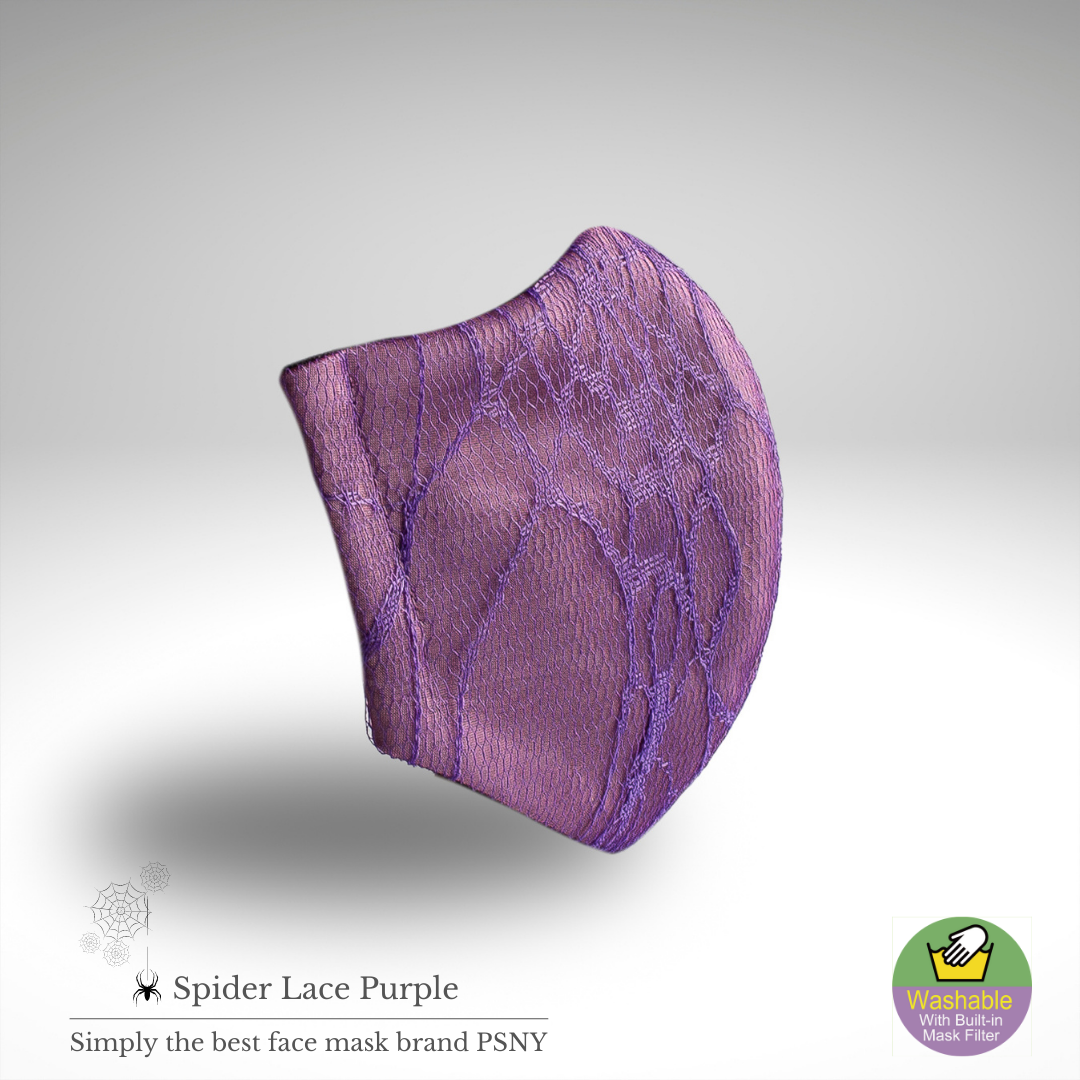 A delicate mask SP02 that combines purple organdy with spider web lace