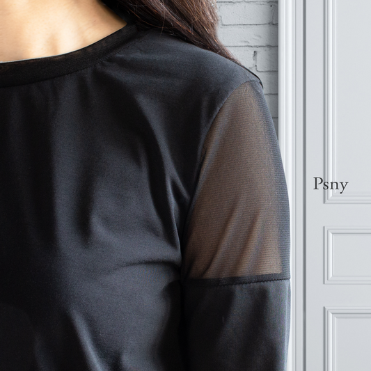 PSNY 透視肩上衣 黑色 TP01