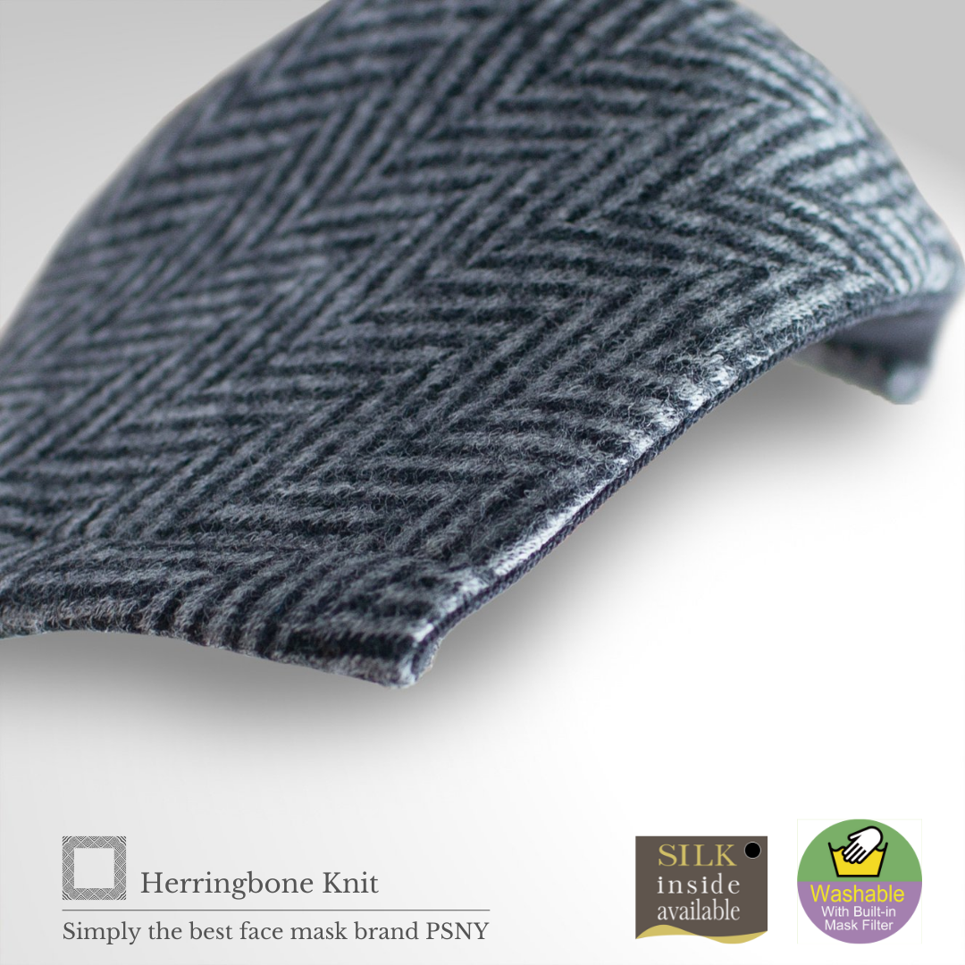 Wool Knit Herringbone Filter Mask WL01