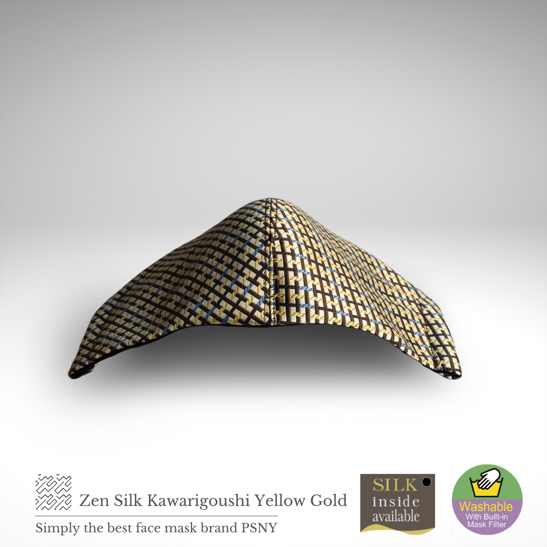 Mask with pollen filter of Zen, Silk, Mutual lattice, Yellow and Gold ZZ10
