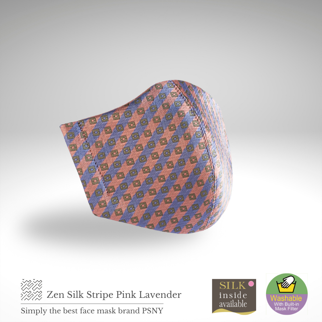 Zen Silk Stripe Pink Lavender Pollen Filter Mask ZZ16