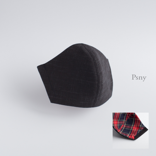PSNY 基本棉布黑色 &amp; 格子呢格子花粉黃沙無紡布過濾器優雅口罩成人可愛酷潔淨豪華通勤潔淨成人免運費口罩-CB06