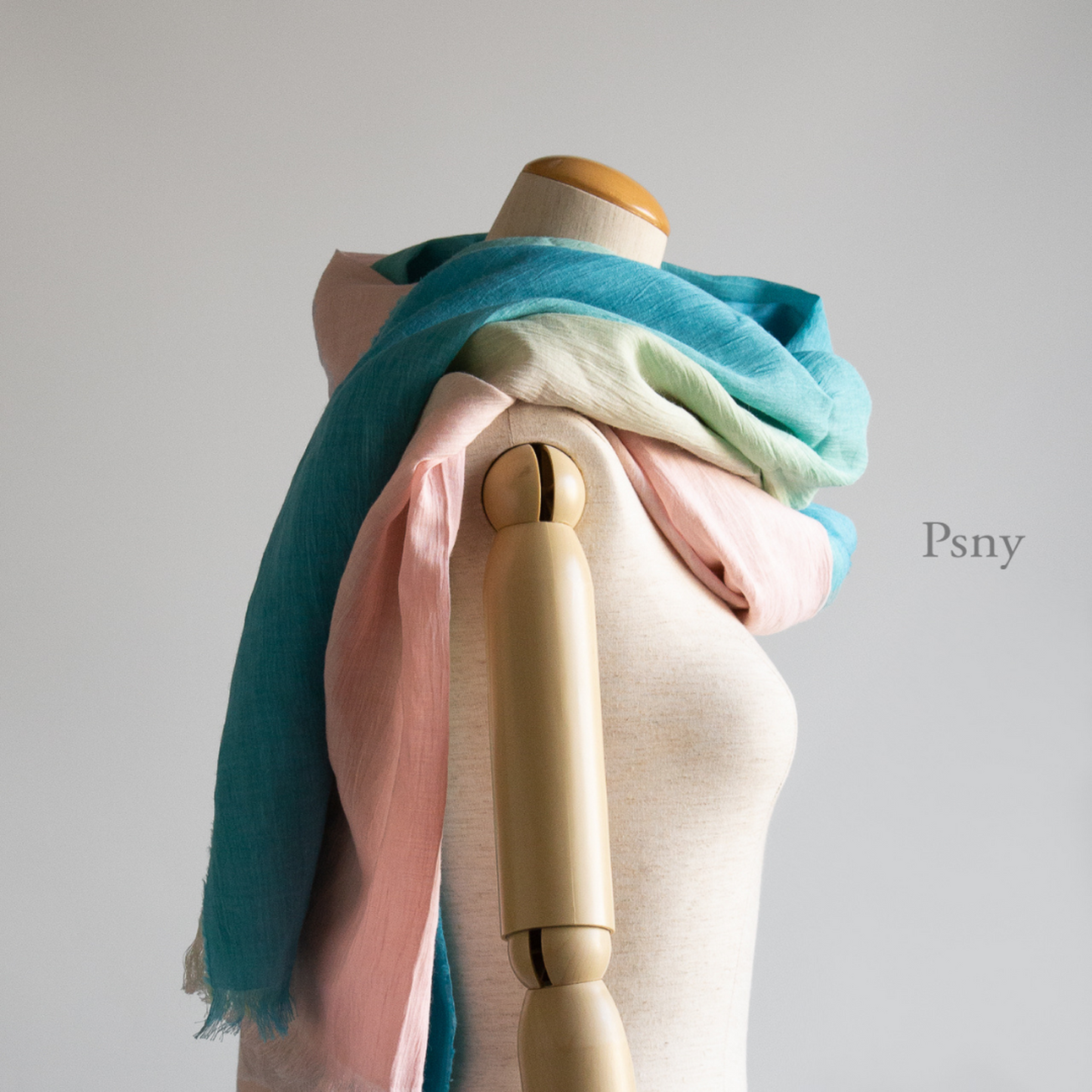 Hand-rolled Linen Yoryu Gradation Primavera Large Scarf Omi Chijimi Hand-dyed Long Scarf -SG01