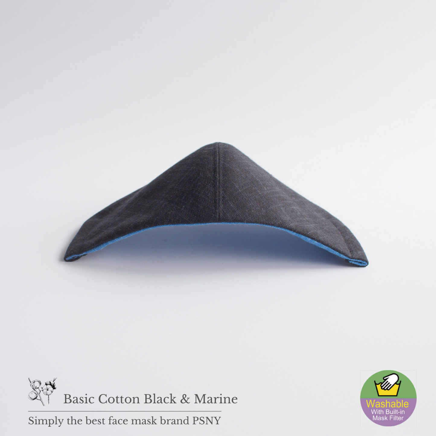 Basic Cotton Black &amp; Marine Filter Mask CB03